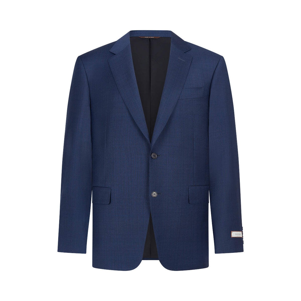 Canali Made In Italy Men's Smart Classic Professional Navy Micro Check Notch Lap
