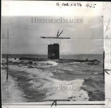 1958 Press Photo US nuclear submarine "Skate" crosses the North Pole - pio22436