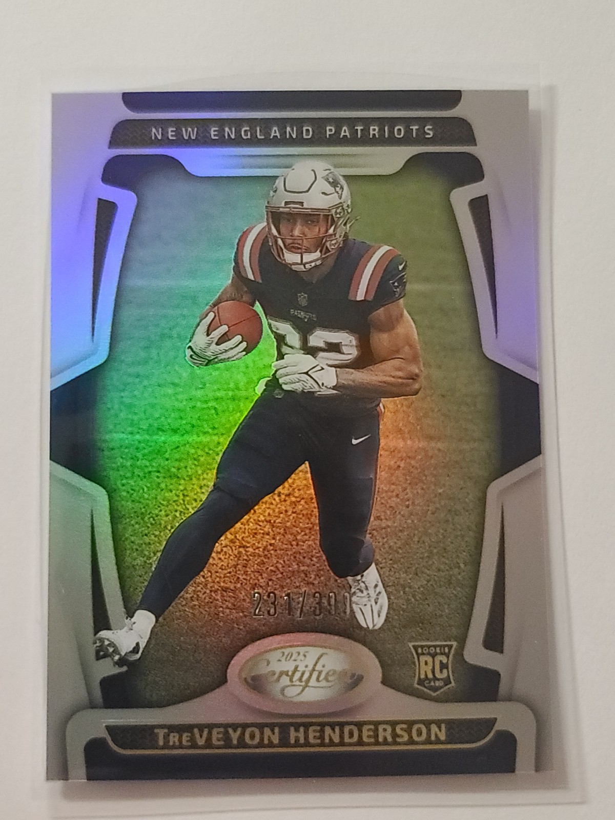 2025 Panini Certified TreVeyon Henderson RC #144 Mirror Parallel /399 Patriots
