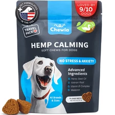 CHEWIA Hemp Dog Calming Treats Duck Flavor Travel Pack 5 Oz