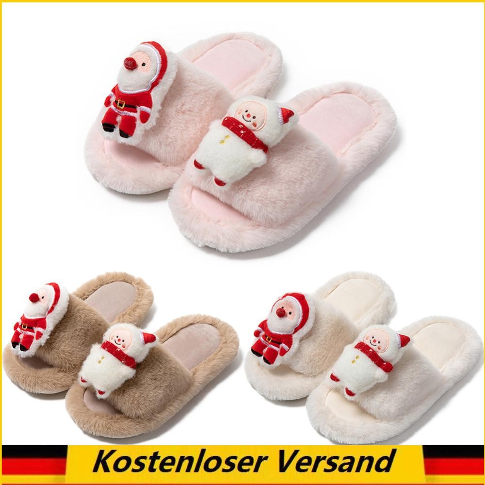 APL Pantofole stampate natalizie scarpe casual con fodera in pile comode ciabatte