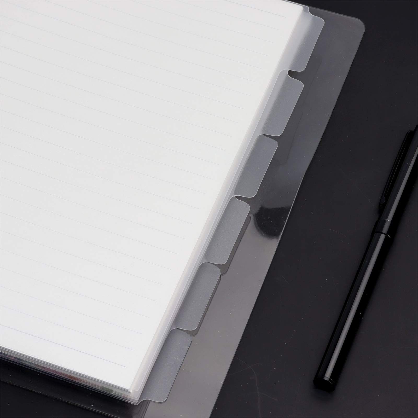 A5 Binder Dividers 6 Tab 6 Holes Plastic Clear Loose Leaf Page Tab Dividers