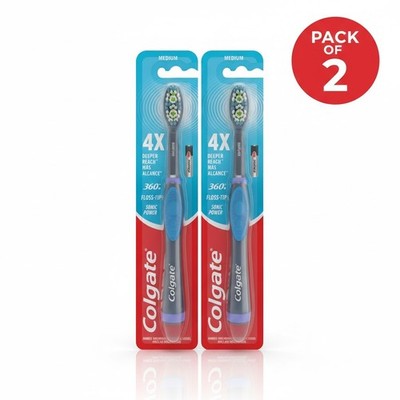 Colgate 360 Floss Tip Elektrische Schallzahnbürste 2er Pack
