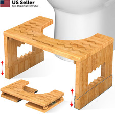 KingPavonini Bamboo Toilet Stool Squat 7in 9in Upgrade, Bamboo-new
