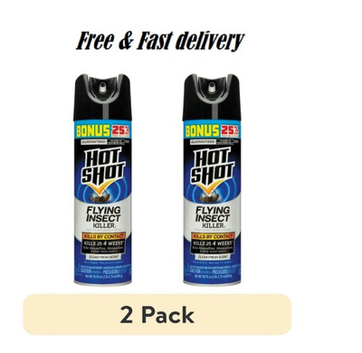 #ad 2 pack Hot Shot Flying Insect Killer Aerosol Spray Clean Fresh Scent 18.75 OZ $8.99