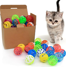 Cat Jingle Balls Toys,24Pcs Bell Balls Cat Toys,Lightweight,Interactive-Assorted