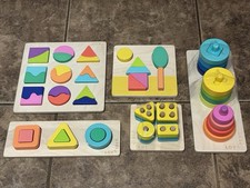 Lovevery Wood Montessori Style Puzzles Group Lot Set Of 5
