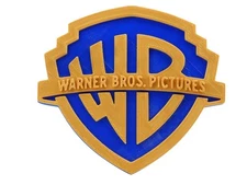 Warner Brothers WB Bros Movie Studio Logo Wall Sign Decor 5" x 4 3/8" x 3/8"