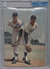 JSA Certified Authenticated Don Drysdale Sandy Koufax Encased by BGS Auto 0q3