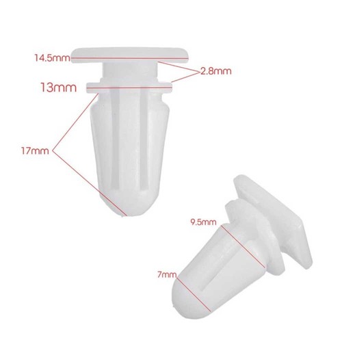 VVO Fasteners- Clips En Plastique Blanc. Pour Couvre-seuil De Porte Intérieur. Compatible Avec Fiat Panda, Punto, Panda Cross, (10 Pcs