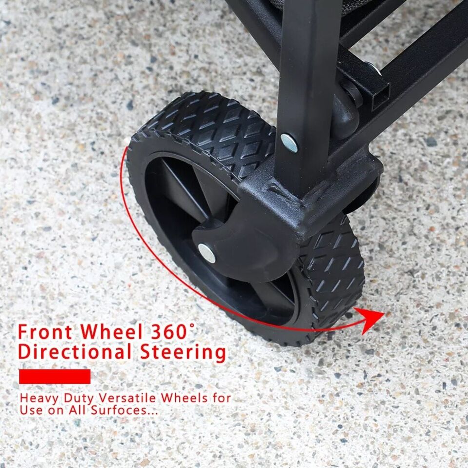 Folding Pull Along Festival Trolley Cart Garden Camping Beach Trailer