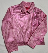 Girls Pink Zip Up Jacket-Size 14-16-Wonder Nation Brand with Collar  Front Zip