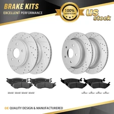 Front and Rear Disc Rotors + Brake Pads for 2004 2005 Dodge RAM 1500 Durango