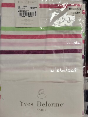 NWT NEW Yves Delorme Pop Multi Standard or Boudoir Pillowcase 19x29'' - 12x16''