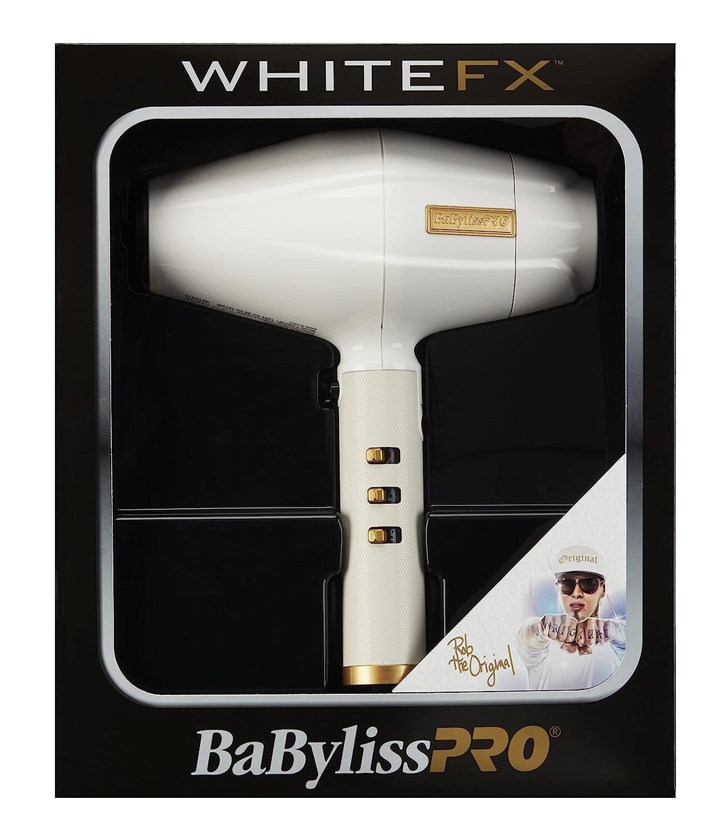 White and Gold Hair Dryer Babyliss PRO FX Turbo White Hair Dryer - Top Deals! main image 4