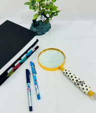 Magnifying Glass with White Pearl Handle, Handheld 5X Magnifying Glass