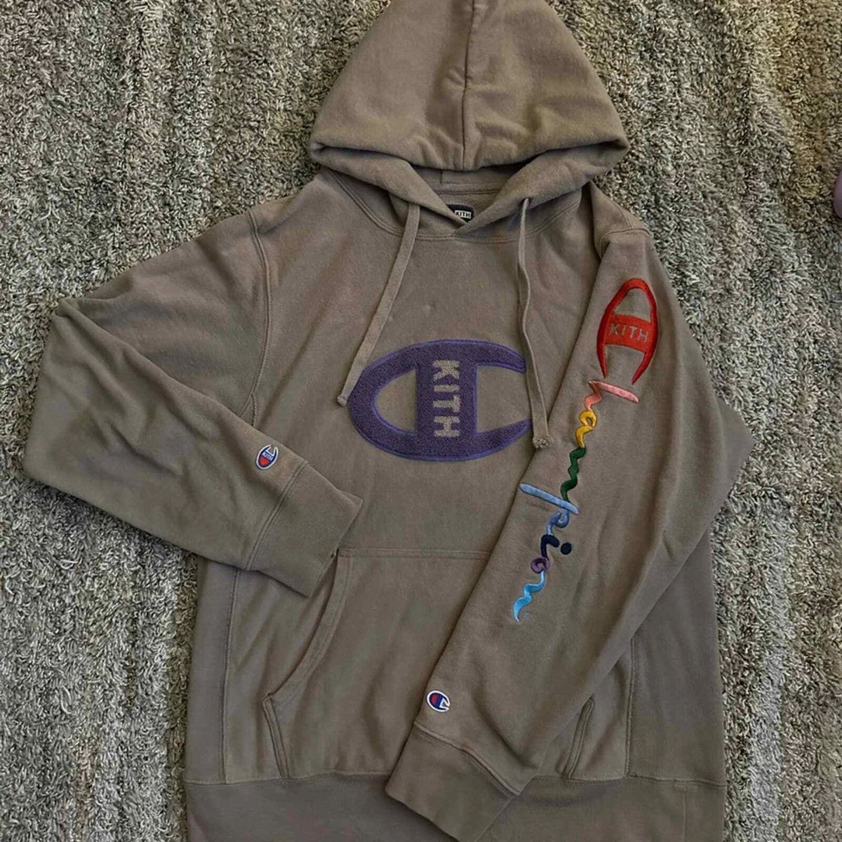 Kith Champion Big Logo Sand Hoodie | eBay