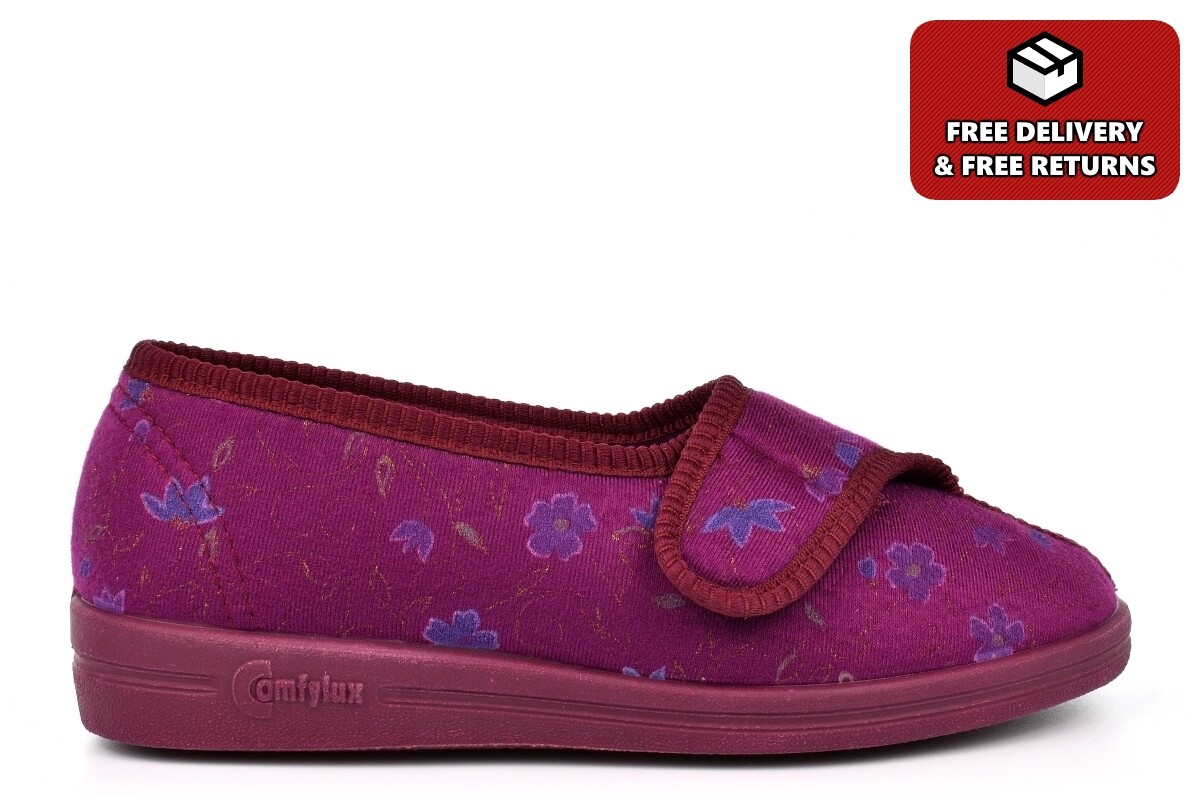 SAOLA Pantofole donna larghe ciabatte donna lavabili suola gomma vino (larghezza EE)