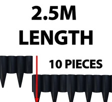 2.5m Garden Log Effect Pallisade Lawn & Path Border Edging – Midnight Black