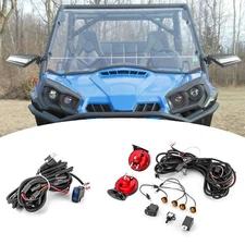 LED Legal Turn Signal Light Horn Kit+Fan Override Switch Kit For Honda Kawasaki