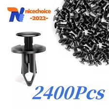 2400PCS 8mm Bumper Clips Retainer Rivets Fastener Fender Push Car Auto Plastic 