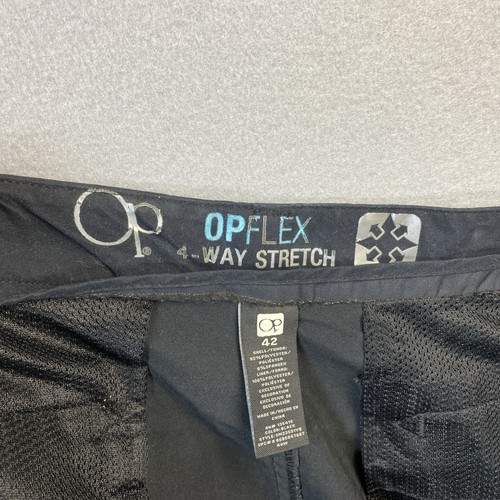 Op Ocean Pacific Chino Shorts Mens 42 Blk 4 Way Stretch Flat Front Slash Pocket - Picture 8 of 10