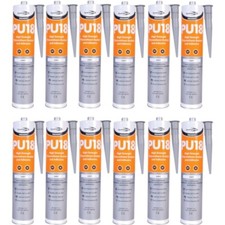 PU18 Grey Sealant Adhesive - High Strength Polyurethane Sealant 310ml (12 Tubes)