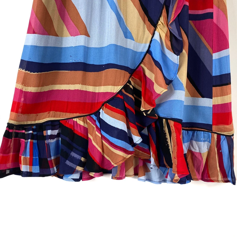 Falda envolvente sintética viscosa Catherine Malandrino talla pequeña con volantes dobladillo nueva con etiquetas  Foto 4 de 4