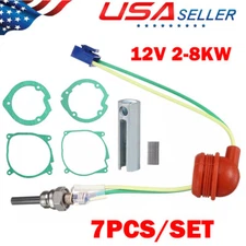 7x Car Air-Diesel-Gasket & Ceramic Glow Plug Kit For Chinese Diesel Heater 2-8KW