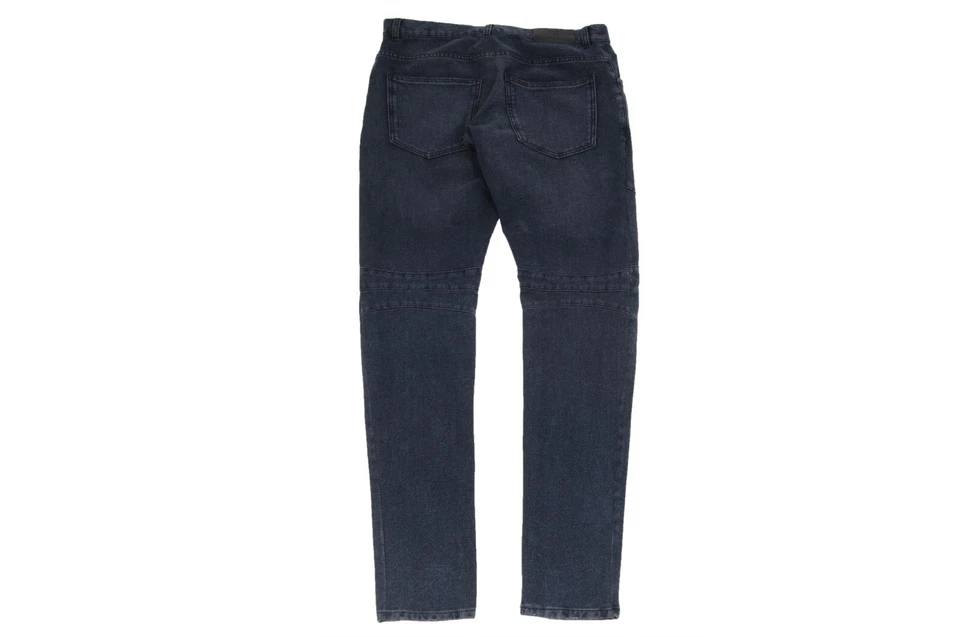Pierre Balmain Biker Jeans Size 36x36 Dark Blue Indigo Skinny Denim Cotton Pants - Image 2 of 4