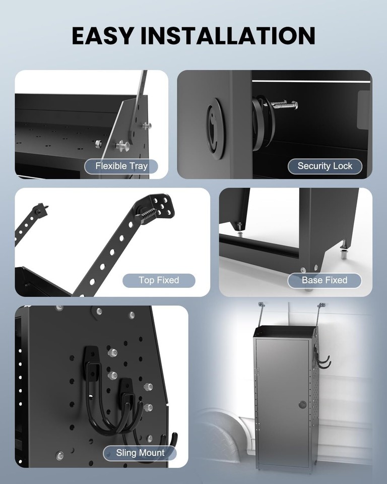 Lockable Van Shelving Van Storage Cabinet w/hook for Full-Size Cargo ...