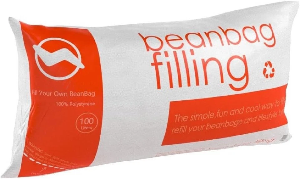 Bolsa de frijoles recarga cuentas de poliestireno blanco 100 litros silla repuesto relleno Foto 4 de 4