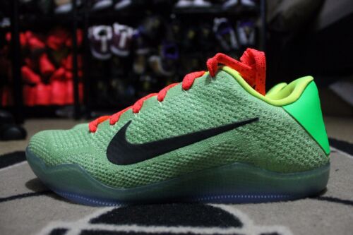 NEW Nike Kobe XI Elite Low Flyknit iD Grinch Neon Green Sz 11