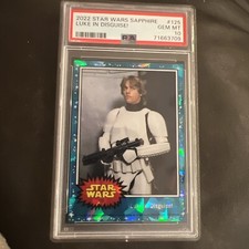 2022 Topps Chrome Sapphire Star Wars 125 Luke in Disguise PSA 10