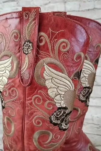 Old Gringo Grace Red Heart Embroidered Western Cowgirl Boots - Picture 7 of 9