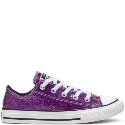 Men's KIDS CHUCK TAYLOR ALL STAR OX GRAND PURPLE/BLACK/WHITE sneaker US 4 D