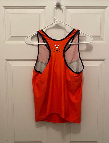 Virginia UVA Cavaliers Women's Track Team Issued Nike Orange White Tank Top XL - Picture 2 of 2