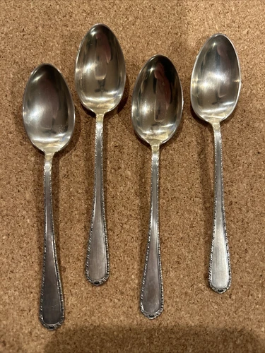 Set of 4 International Sterling Silver Pine Tree Demitasse Spoons 4"