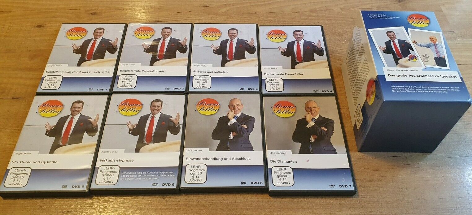 Jürgen Höller Mike Dierssen BIG POWERSELLER SUCCESS PACKAGE 8 DVD Power Seller Nowa praca, GORĄCE