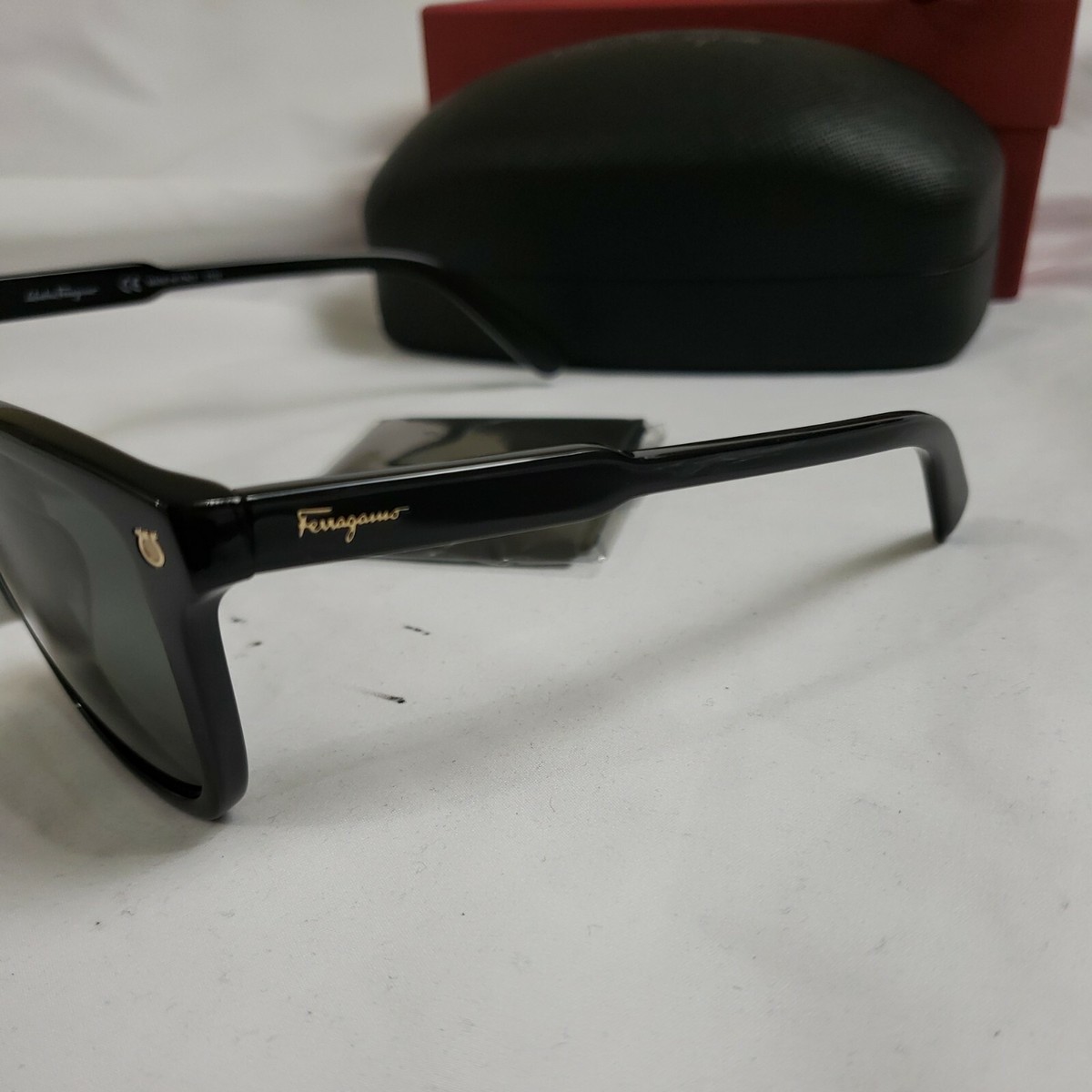 NWT Salvatore Ferragamo Square Sunglasses SF815S 001 Shiny  display picture 1