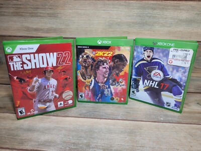 Xbox One 3 Game Lot: NBA 2K22, MLB The Show 22, & NHL 17