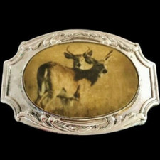 Western Buck Deer Hunter Hunting Metal Belt Buckle Buckles