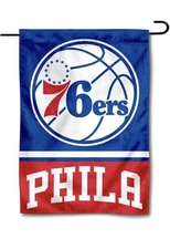 NBA Philadelphia 76ers Garden Flag Double Sided NBA 76ers Premium Yard Flag