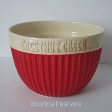 Vintage Chestnut Creek Mixing Bowl Ribbed Red #31866 8"Wx5.5"H