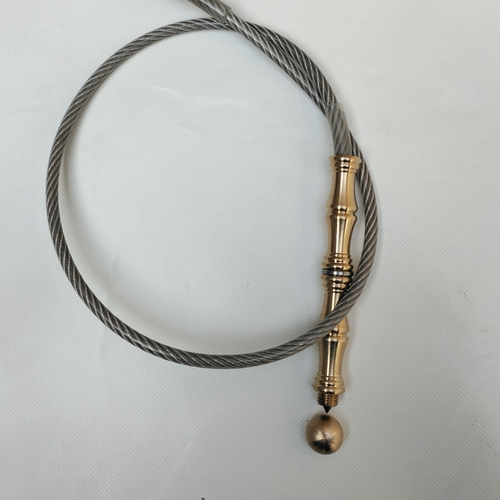 Látigo de latón de 75 cm con mango de alambre de acero látigo de 1 pieza herramienta EDC para exteriores - Imagen 4 de 5