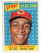 1958 Topps #484 Frank Robinson All-Star - Cincinnati Reds, Near Mint Condition