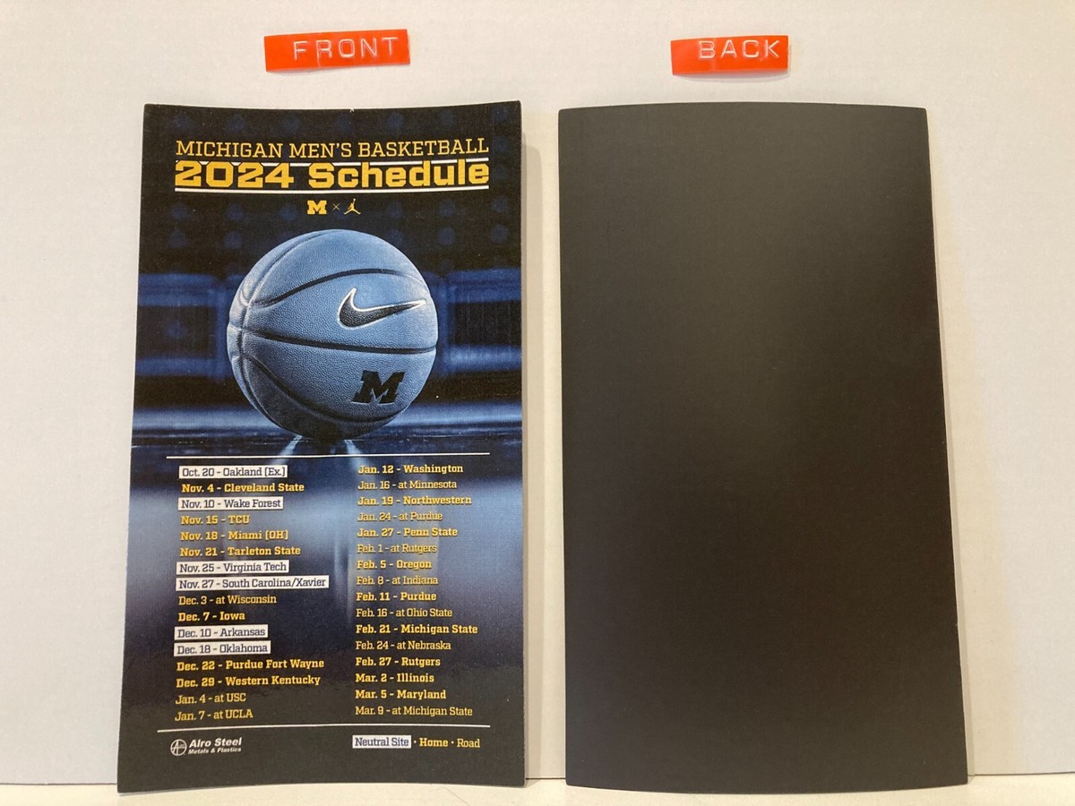 UNIVERSITY OF MICHIGAN 2024-2025 MEN'S BASKETBALL MAGNET SCHEDULE 4