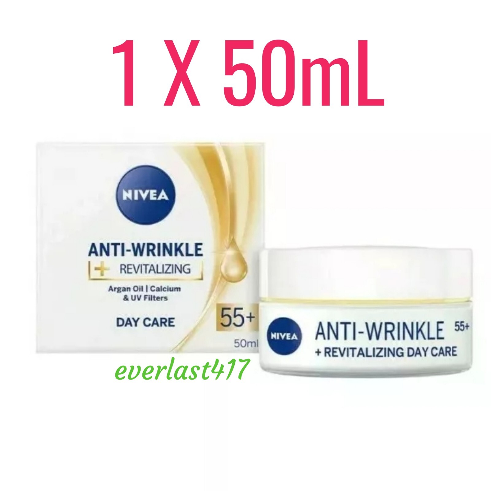 Nivea Anti Wrinkle Revitalizing Age 55 Plus Day Cream Argan Oil 50ml nourishes