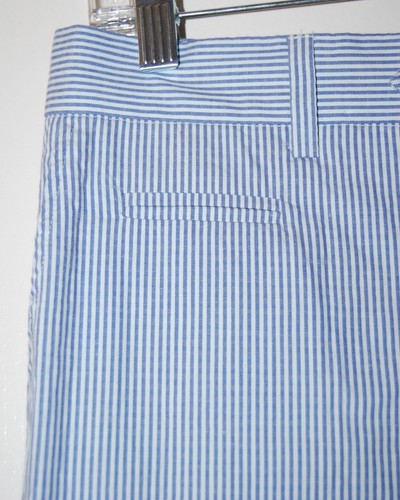 Pantalone uomo Scott James blu a righe Russ piatto davanti nuovo con etichette tg 32 senza orlo FUNZIONA PICCOLO - Foto 5 di 10