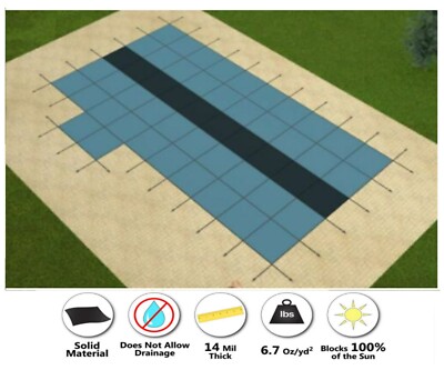 GLI HyPerLite Rectangle Solid Swimming Pool Safety Cover w/ Sure-Flo Drain Panel